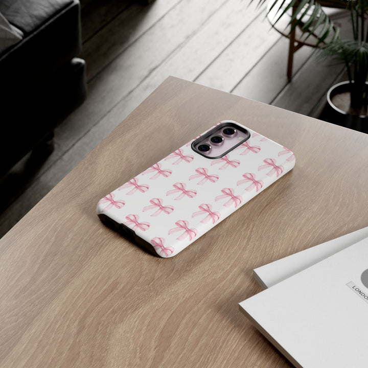 Pink Bows Cute Phone Case, for IPhone 16 Pro Max | Iphone 15, Iphone 14, IPhone 13 Case, 11 8 7, Samsung Galaxy S24, S23, S22, S21, 2 Layer Protection - Studio40ParkLane