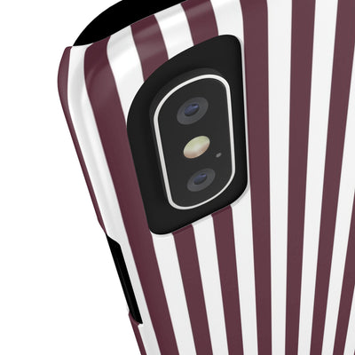 Slim Burgundy Wine Striped Cute Phone Case for Iphone 16 - | iPhone 15 Pro Max Case | iPhone 14 Case Iphone 13 12 11 10 9 8 7 Gift for Her - Studio40ParkLane