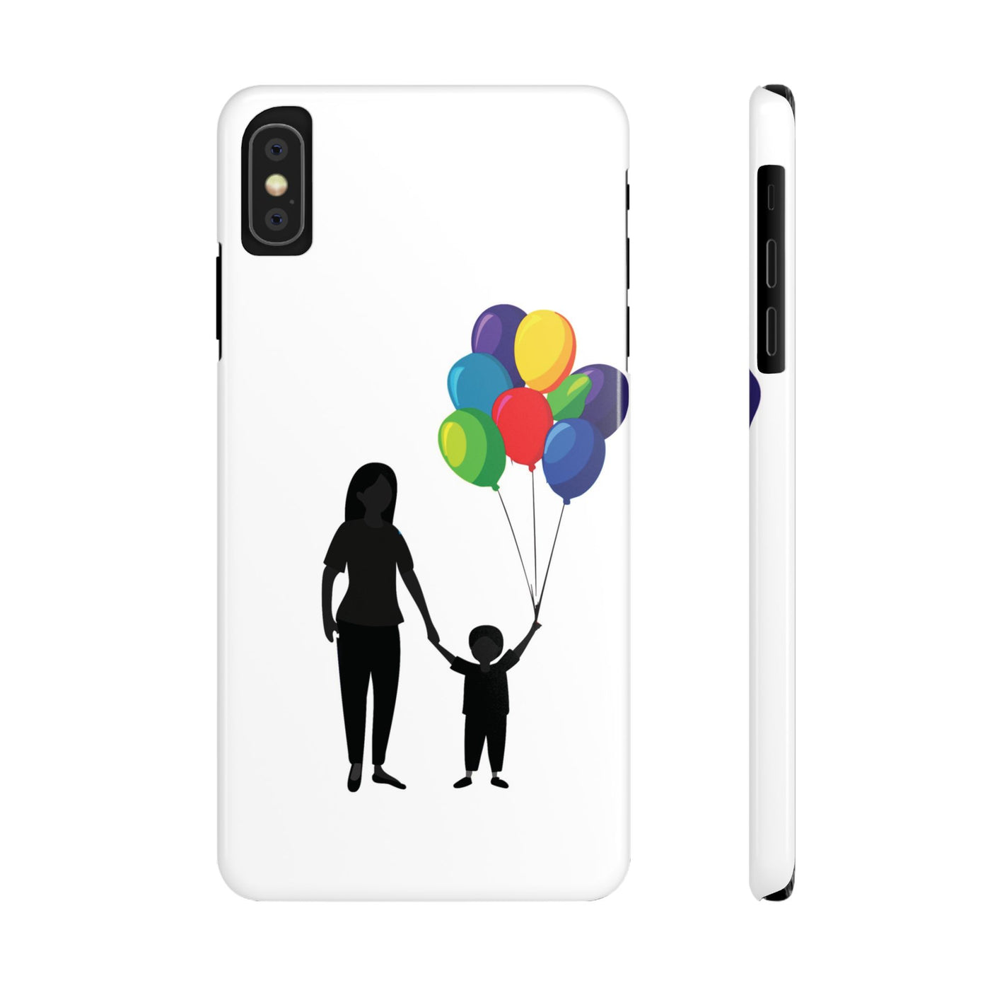 Slim Mother Child Balloons Gift for Her Cute Phone Cases for Iphone 16 Pro Max | iPhone 15 Case | iPhone 15 Pro Max Case, Iphone 14, 13, 12, 11, 10, 8, 7