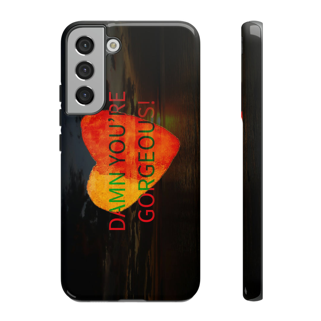 Cute Samsung Phone Case | Aesthetic Samsung Phone Case | Sunset Heart | Galaxy S23, S22, S21, S20 | Luxury Double Layer | Cool - Studio40ParkLane