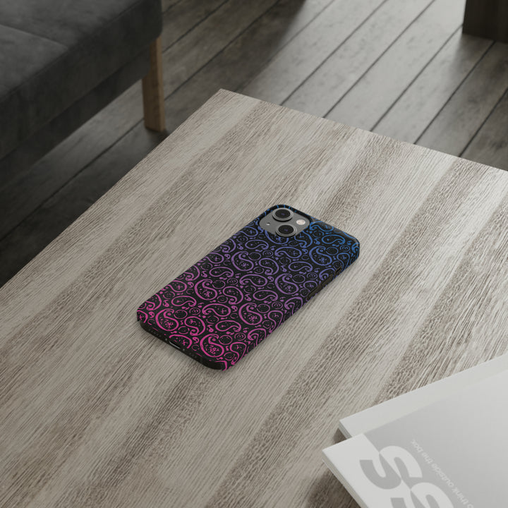 Slim Cute Phone Cases for Iphone - | iPhone 15 Case | iPhone 15 Pro Max Case, Iphone 14 Case, Iphone 14 Pro Max, Iphone 13, Paisley Blue Pink Black - Studio40ParkLane