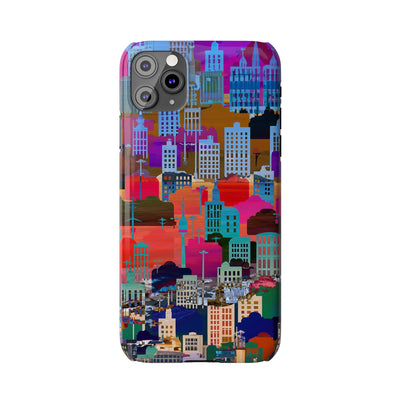 City Skyline Mosaic Slim Cute Phone Cases for Iphone | iPhone 15 Case | iPhone 15 Pro Max Case, Iphone 14, Iphone 14 Pro Max, Iphone 13, 12