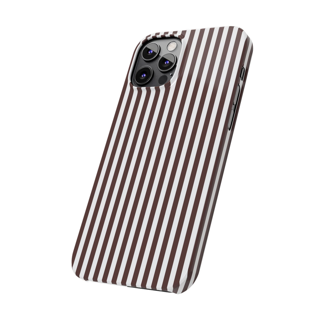 Slim Carriage Brown Striped Cute Phone Case for Iphone 16 - | iPhone 15 Pro Max Case | iPhone 14 Case Iphone 13 12 11 10 9 8 7 Gift for Her - Studio40ParkLane