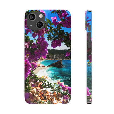 Bougainvillea Sea View Slim Cute Phone Cases for Iphone  | iPhone 15 Case | iPhone 15 Pro Max Case, Iphone 14, Iphone 14 Pro Max, Iphone 13