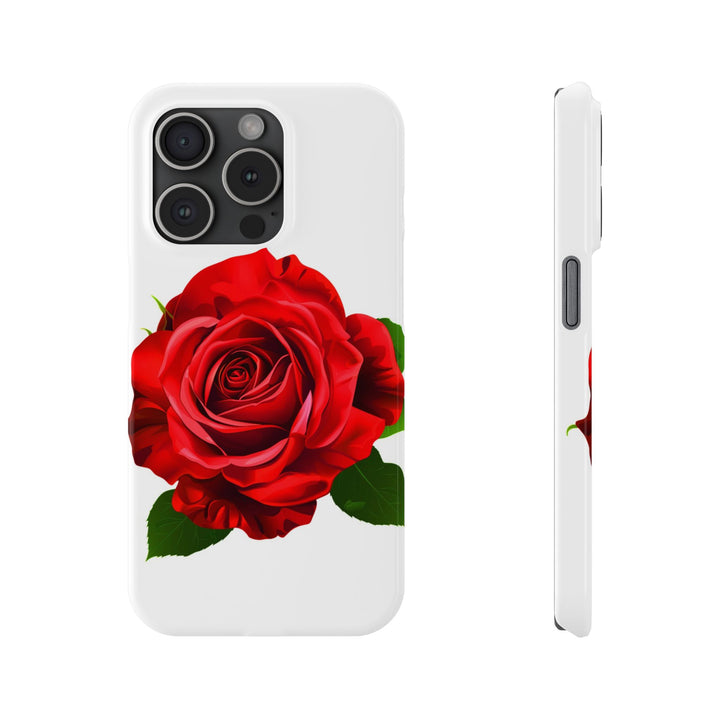 Slim Red Rose Flowers Gift for Her Cute Phone Cases for Iphone 16 Pro Max | iPhone 15 Case | iPhone 15 Pro Max Case, Iphone 14, Iphone 14 Pro Max, Iphone 13 12 11 8 7 - Studio40ParkLane