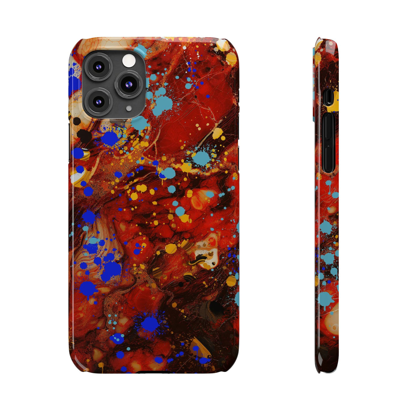 Slim Cute Phone Cases for Iphone - | iPhone 15 Case | iPhone 15 Pro Max Case, Iphone 14 Case, Iphone 14 Pro Max, Iphone 13, Fall Marble Paint Splash