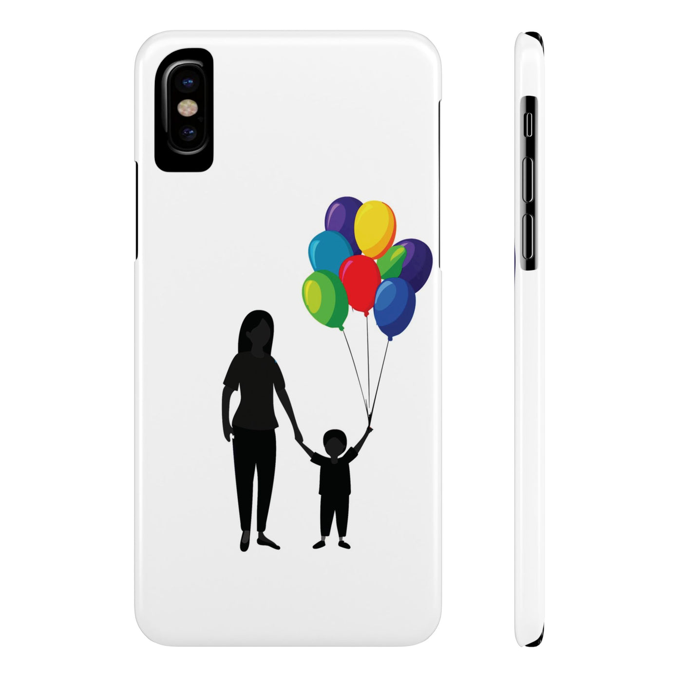 Slim Mother Child Balloons Gift for Her Cute Phone Cases for Iphone 16 Pro Max | iPhone 15 Case | iPhone 15 Pro Max Case, Iphone 14, 13, 12, 11, 10, 8, 7