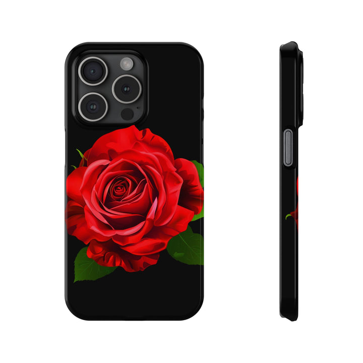Slim Red Rose Flowers Gift for Her Cute Phone Cases for Iphone 16 Pro Max | iPhone 15 Case | iPhone 15 Pro Max Case, Iphone 14, Iphone 14 Pro Max, Iphone 13 12 11 8 7 - Studio40ParkLane