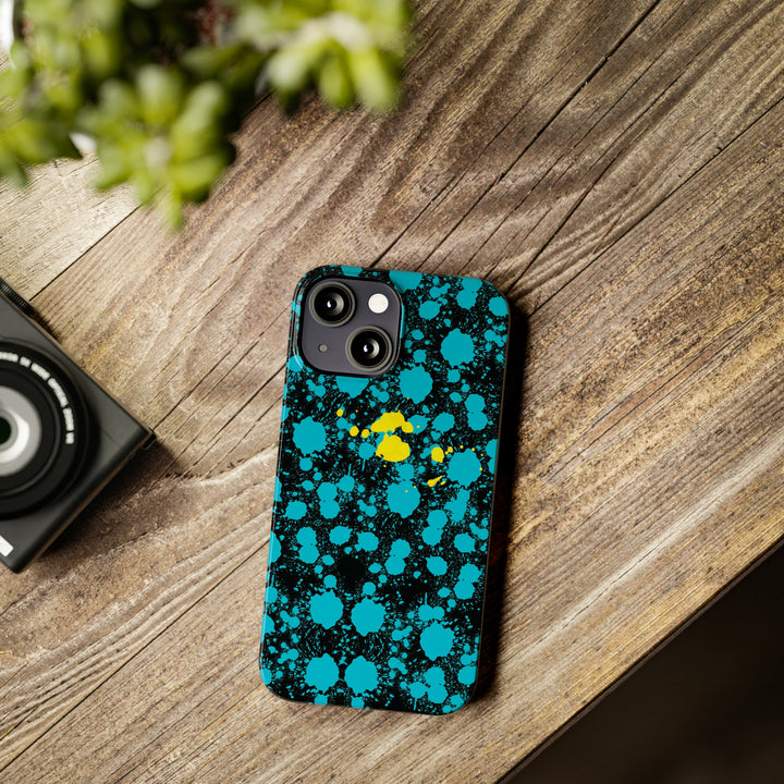 Slim Cute Phone Cases for Iphone - | iPhone 15 Case | iPhone 15 Pro Max Case, Iphone 14 Case, Iphone 14 Pro Max, Iphone 13, Paint Splash Blue Yellow - Studio40ParkLane