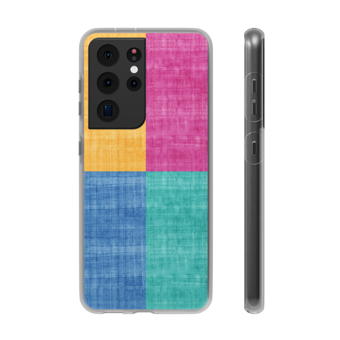 Cute Flexi Phone Cases, Abstract Colored Blocks, Compatible with Samsung Galaxy S23, Samsung S22, Samsung S21, Samsung S20, Galaxy S20 Ultra