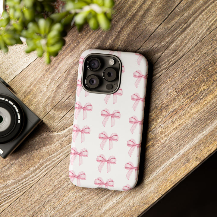 Pink Bows Cute Phone Case, for IPhone 16 Pro Max | Iphone 15, Iphone 14, IPhone 13 Case, 11 8 7, Samsung Galaxy S24, S23, S22, S21, 2 Layer Protection - Studio40ParkLane