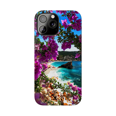 Slim Bougainvillea Sea View Cute Phone Cases for Iphone  | iPhone 15 Case | iPhone 15 Pro Max Case, Iphone 14, Iphone 14 Pro Max, Iphone 13