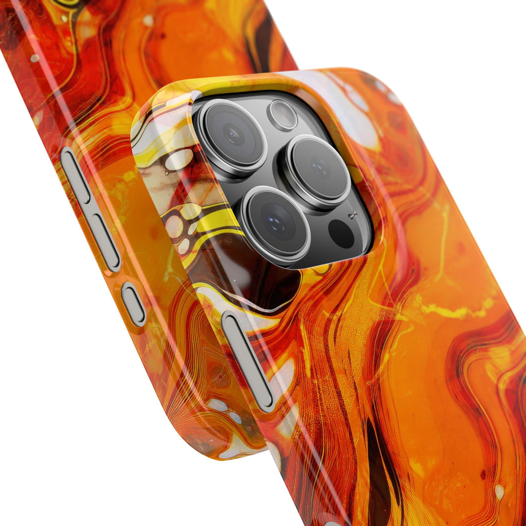 Slim Cute Phone Cases for Iphone - | iPhone 15 Case | iPhone 15 Pro Max Case, Iphone 14 Case, Iphone 14 Pro Max, Iphone 13, Marble Orange Yellow - Studio40ParkLane
