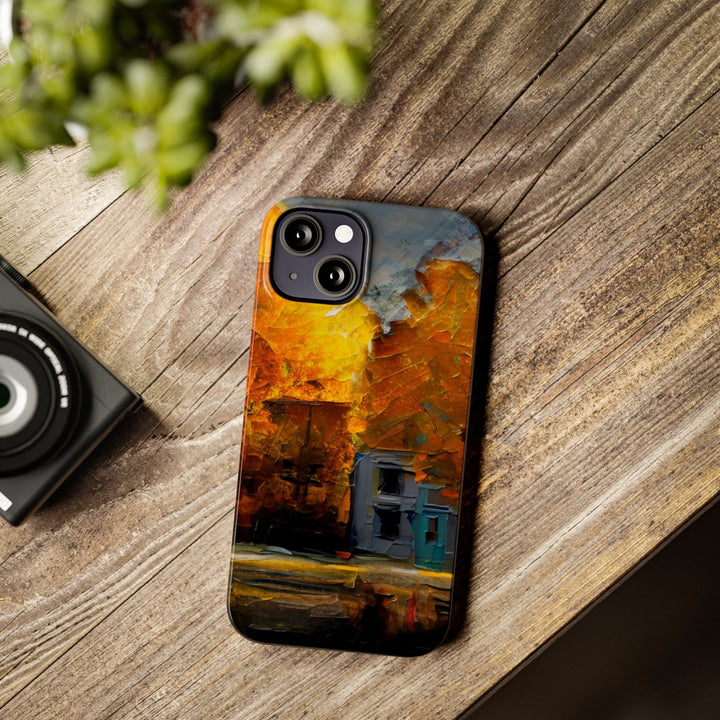 Slim Cute Phone Cases for Iphone - | iPhone 15 Case | iPhone 15 Pro Max Case, Iphone 14 Case, Iphone 14 Pro Max, Iphone 13, Fall Leaves Oil Paint Effect - Studio40ParkLane