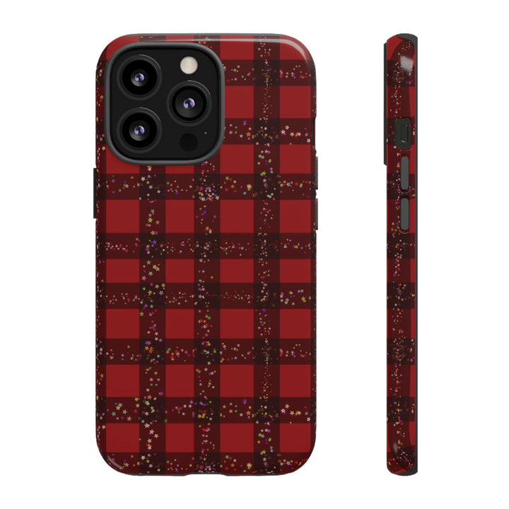 Cute IPhone Case | iPhone 15 Case | iPhone 15 Pro Max Case, Iphone 14 Case, Iphone 14 Pro Max Case IPhone Case for Art Lovers, Red Festive Plaid - Studio40ParkLane