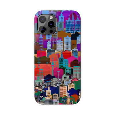 City Skyline Mosaic Slim Cute Phone Cases for Iphone | iPhone 15 Case | iPhone 15 Pro Max Case, Iphone 14, Iphone 14 Pro Max, Iphone 13, 12