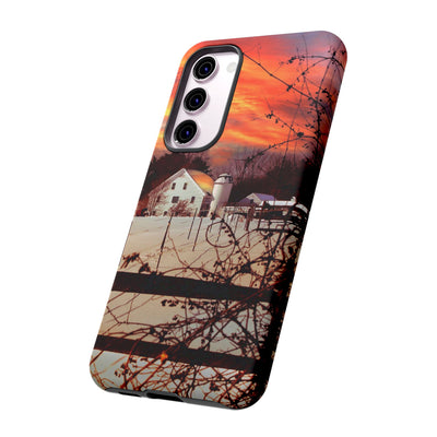 Impact Resistant, Winter Sunset Cute Phone Cases for Samsung S24, S23, S22, S21, IPhone 15 pro Iphone 14 pro Iphone 13 IPhone 12 Iphone 11