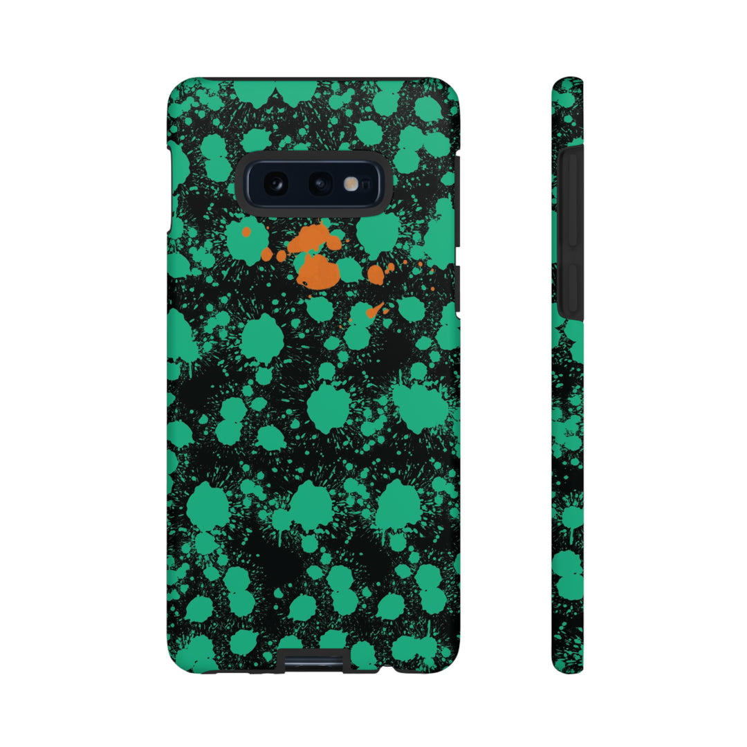 Cute Samsung Phone Case | Aesthetic Samsung Phone Case | Paint Splash Green Orange | Galaxy S23, S22, S21, S20 | Luxury Double Layer | Cool - Studio40ParkLane