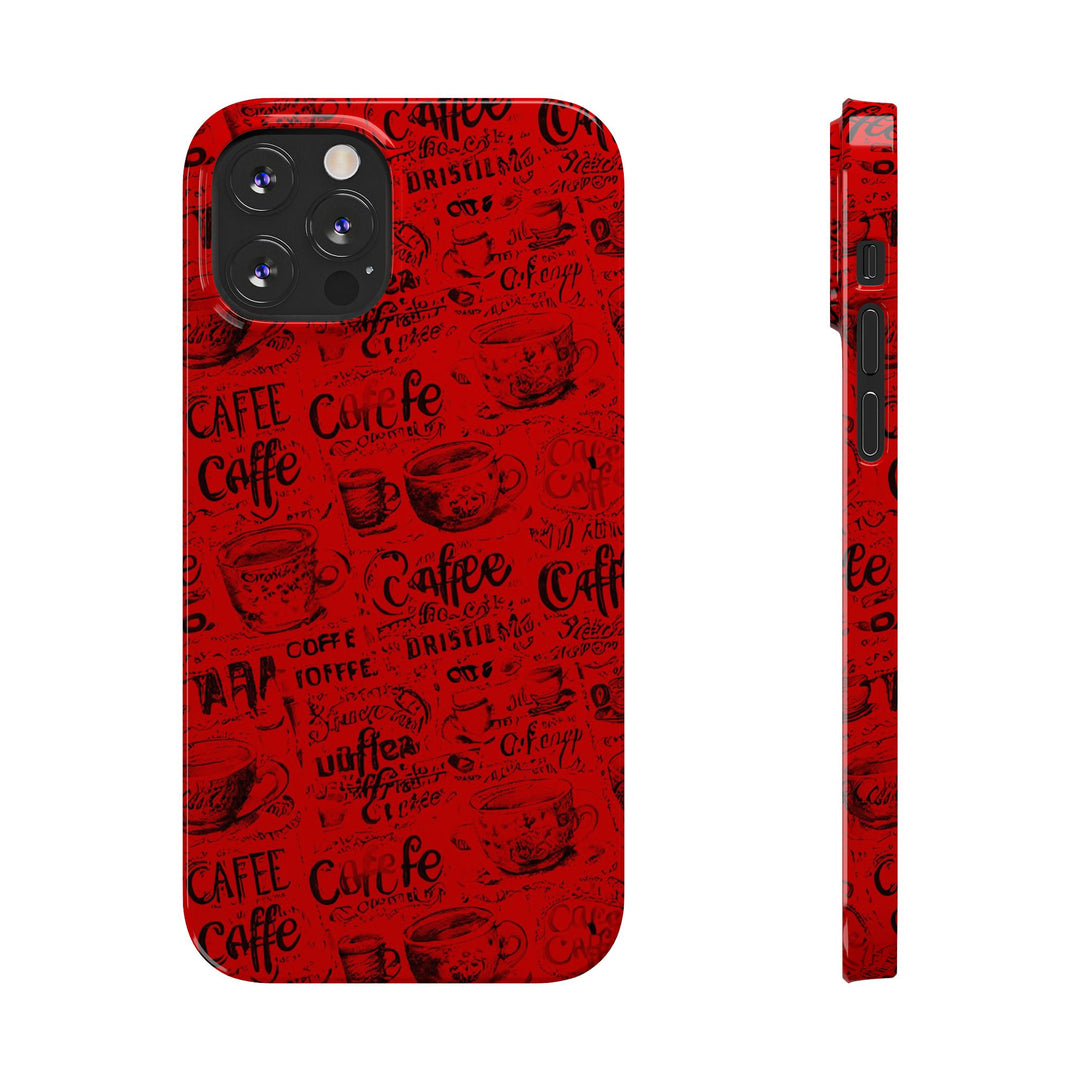 Slim Cute Phone Cases for Iphone - | iPhone 15 Case | iPhone 15 Pro Max Case, Iphone 14 Case, Iphone 14 Pro Max, Iphone 13, Red Black Coffee - Studio40ParkLane
