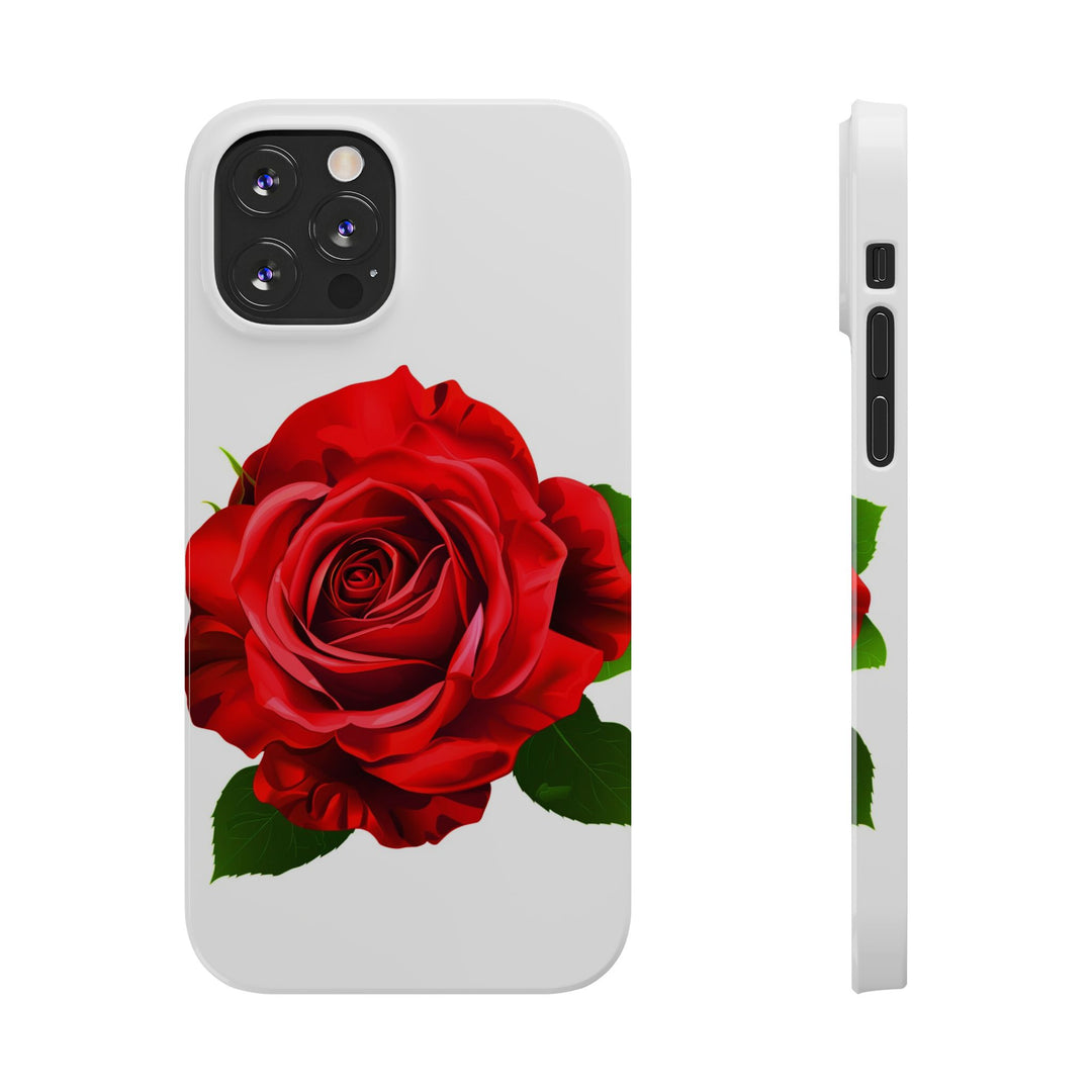 Slim Red Rose Flowers Gift for Her Cute Phone Cases for Iphone 16 Pro Max | iPhone 15 Case | iPhone 15 Pro Max Case, Iphone 14, Iphone 14 Pro Max, Iphone 13 12 11 8 7 - Studio40ParkLane