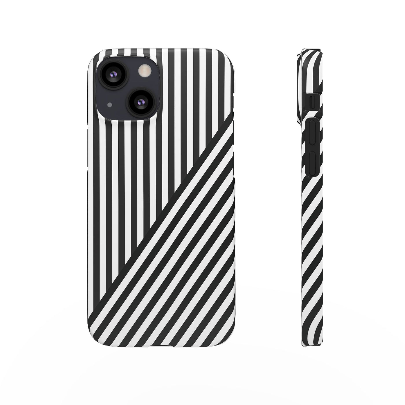 Aesthetic Black White Stripes Cute Phone Case Sleek Snap - For iPhone 17 Pro Max iPhone 16 Pro iPhone 15 Iphone 14 Plus 13 Pro 12 11 10 Gift - Studio40ParkLane