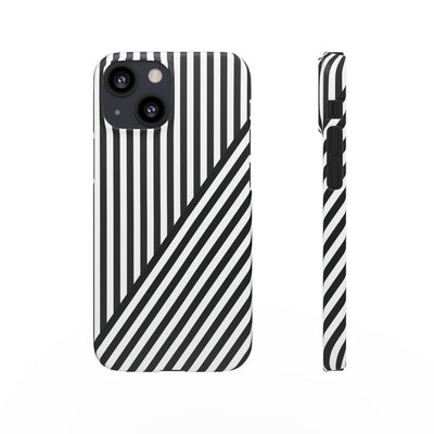 Aesthetic Black White Stripes Cute Phone Case Sleek Snap - For iPhone 17 Pro Max iPhone 16 Pro iPhone 15 Iphone 14 Plus 13 Pro 12 11 10 Gift - Studio40ParkLane