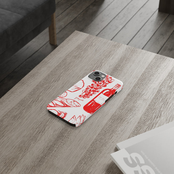 Slim Cute Phone Cases for Iphone | iPhone 15 Case | iPhone 15 Pro Max Case, Iphone 14, Iphone 14 Pro Max, Iphone 13, French Food Wine Red - Studio40ParkLane