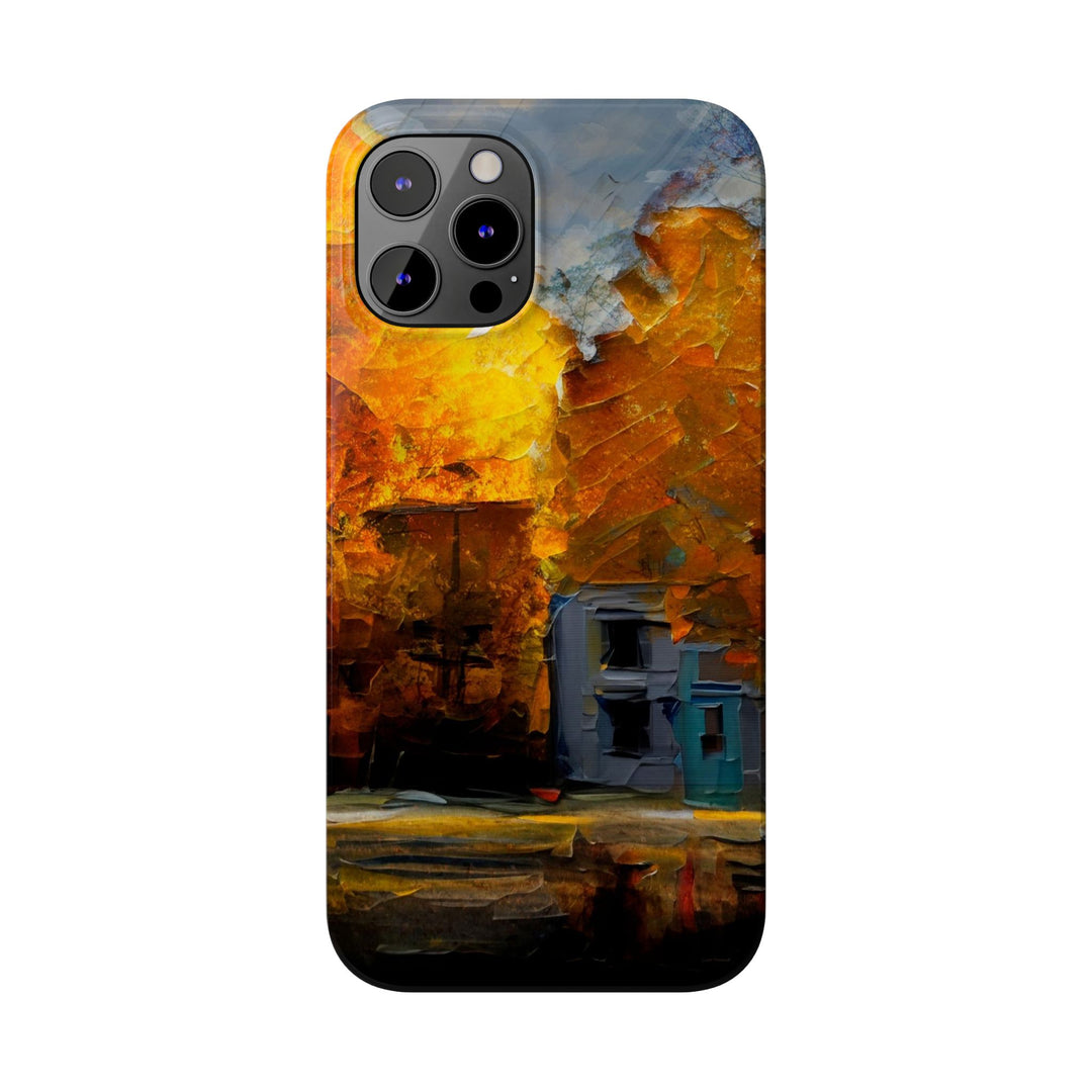 Slim Cute Phone Cases for Iphone - | iPhone 15 Case | iPhone 15 Pro Max Case, Iphone 14 Case, Iphone 14 Pro Max, Iphone 13, Fall Leaves Oil Paint Effect - Studio40ParkLane