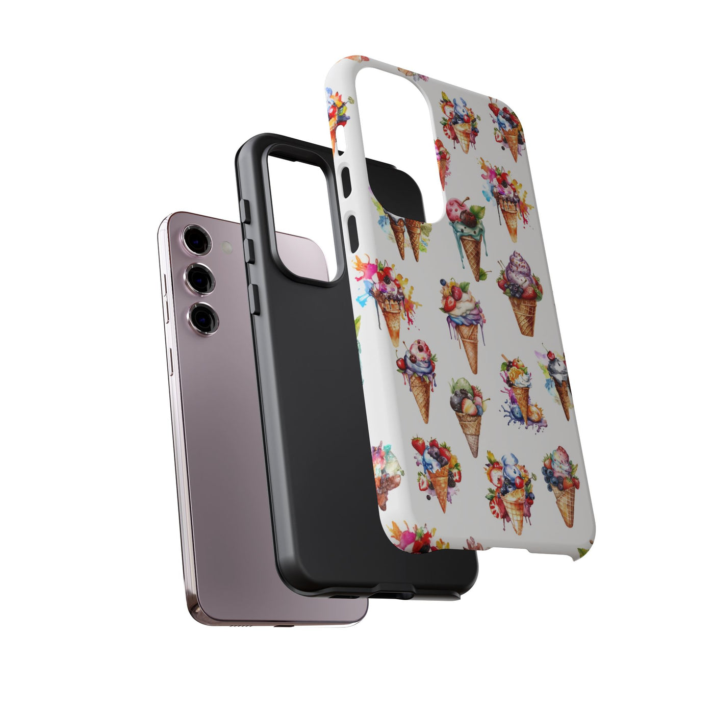 Impact Resistant, Summer Icecream, Cute Phone Cases for Samsung S24, S23, S22, S21, IPhone 15 pro, Iphone 14 pro, Iphone 13 IPhone 12, Iphone 11