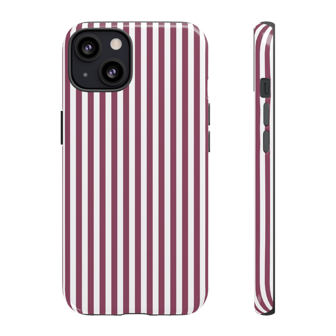 Tough Premium Old Claret Stripes Phone Case Gift for Her - For Apple iPhone 16 Pro Max 16e iPhone 15 Pro iPhone Iphone 14 Plus 13 Pro 12 SE XR - Studio40ParkLane