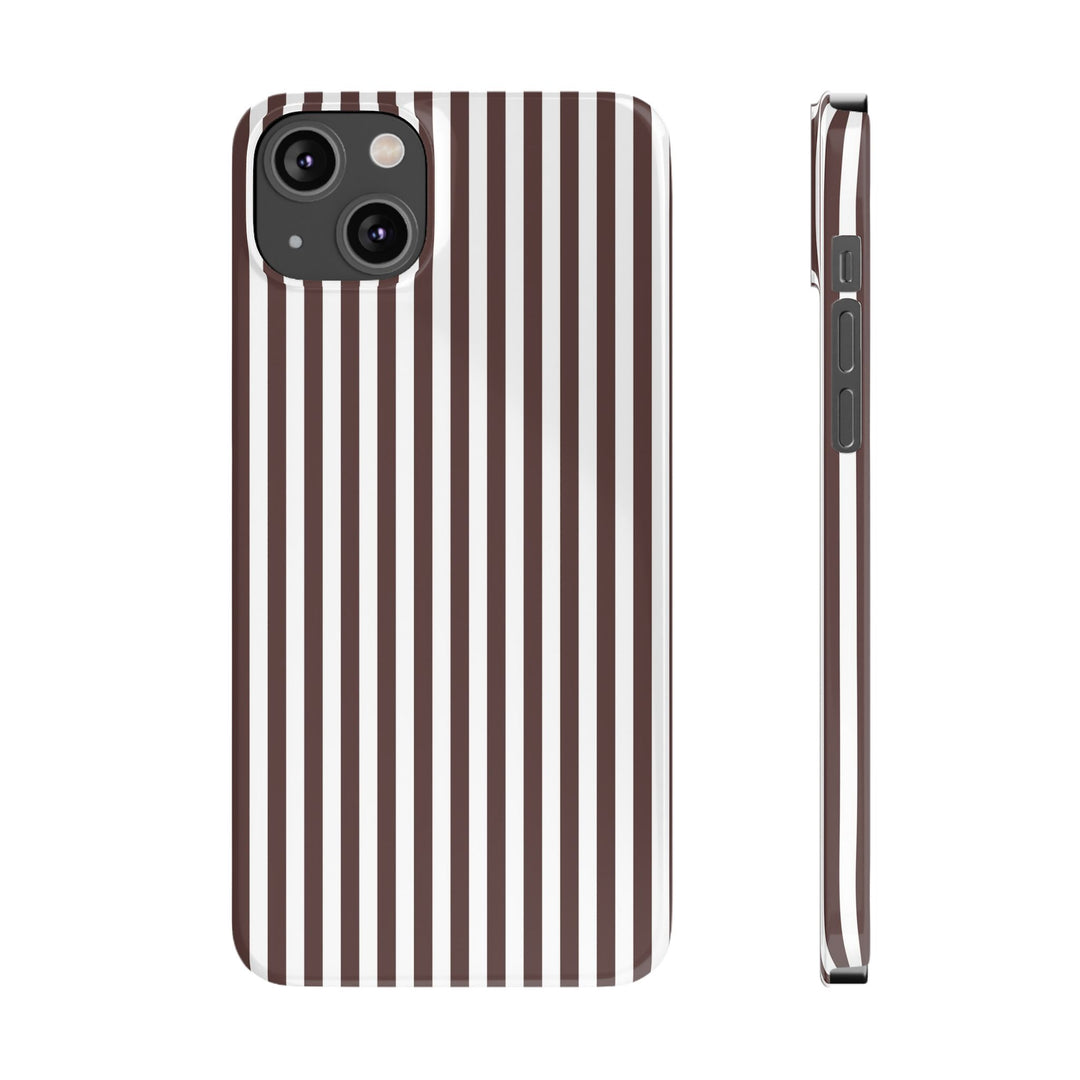 Slim Carriage Brown Striped Cute Phone Case for Iphone 16 - | iPhone 15 Pro Max Case | iPhone 14 Case Iphone 13 12 11 10 9 8 7 Gift for Her - Studio40ParkLane