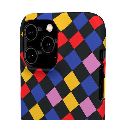 Colorful Checkerboard Cute Phone Case - Sleek Snap - for iPhone 16 15 14 13 12 11 Max Pro Plus Samsung Galaxy S24 S23 S22 S21 S20 Plus Ultra - Studio40ParkLane
