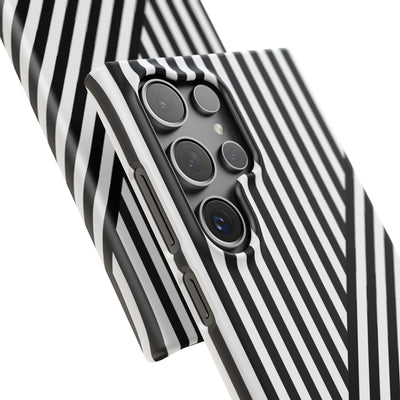 Aesthetic Black White Stripes Cute Phone Case Sleek Snap - For iPhone 17 Pro Max iPhone 16 Pro iPhone 15 Iphone 14 Plus 13 Pro 12 11 10 Gift - Studio40ParkLane
