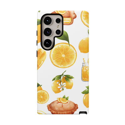 Impact Resistant, Lemon Fruit Pie, Cute Phone Cases for Samsung S24, S23, S22, S21, IPhone 15 pro Iphone 14 pro Iphone 13 IPhone 12 Iphone 11