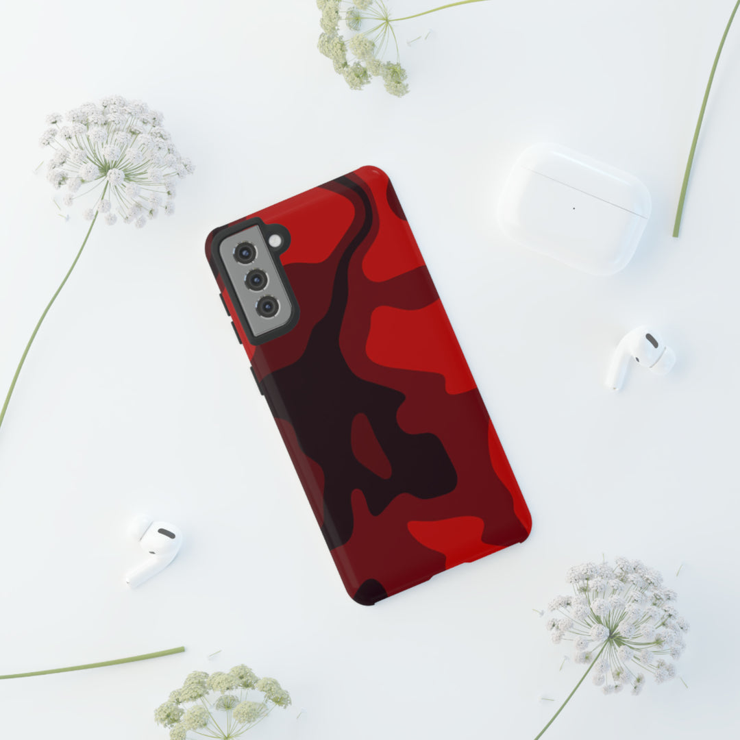 Cute Phone Case | Cool Camouflage Red Black Samsung Phone Case | Galaxy S23 Case, S22 Case, S21, S20 | 2 Layered Case - Studio40ParkLane