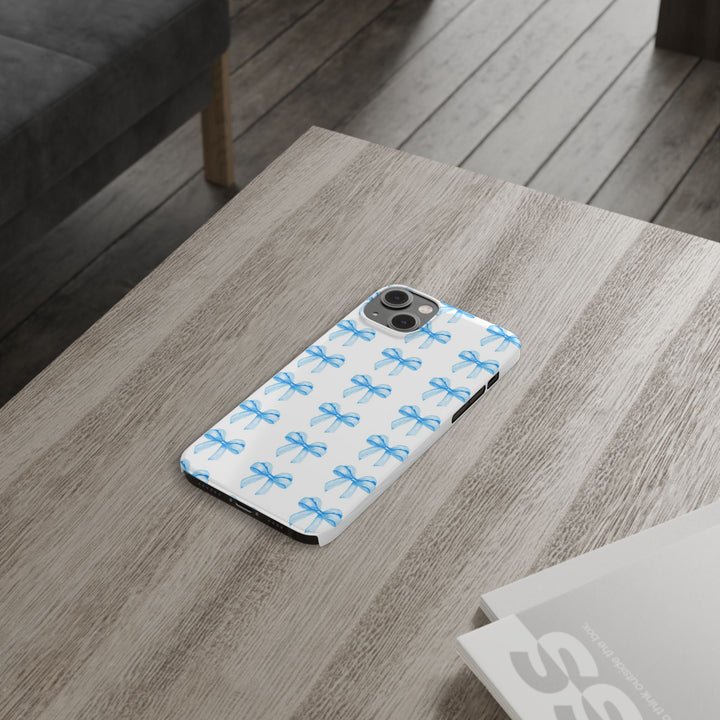 Slim Blue Bows Cute Phone Cases for Iphone 16 Pro Max | iPhone 15 Case | iPhone 15 Pro Max Case, Iphone 14, Iphone 14 Pro Max, Iphone 13 12 11 8 7 - Studio40ParkLane