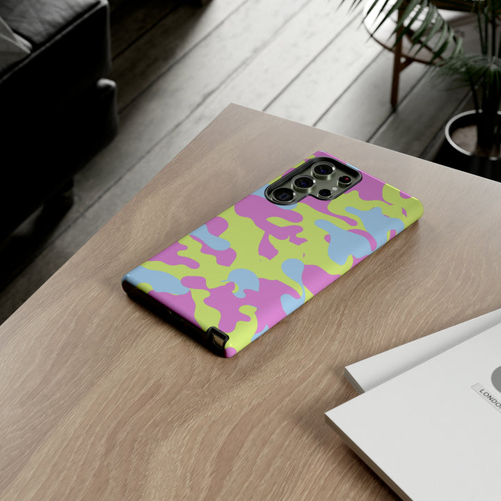 Cute Phone Case | Aesthetic Phone Cases| for Galaxy S23, S22, S21, S20 | Blue Pink Camouflage, Protective Phone Case - Studio40ParkLane