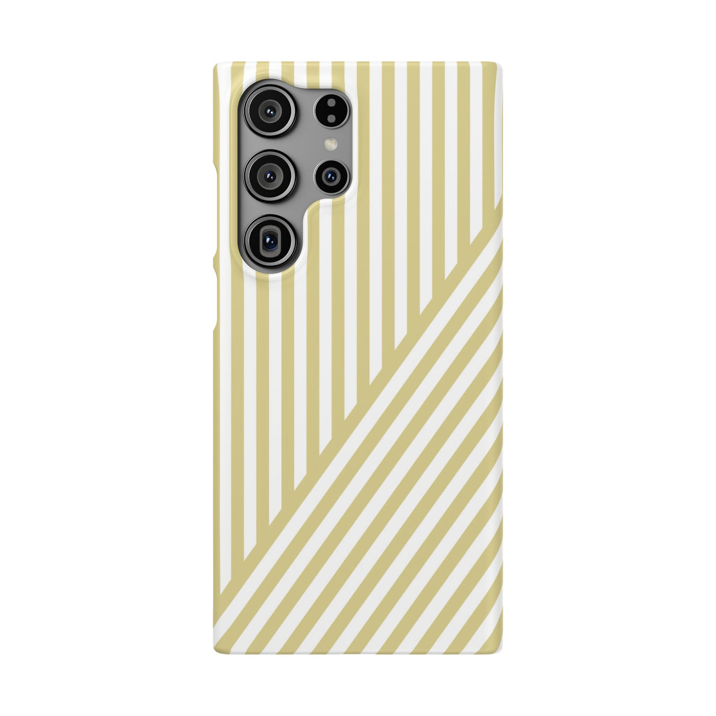 Aesthetic Yellow Beige Stripes Cute Phone Case Sleek Snap - For iPhone 17 Pro Max iPhone 16 Pro iPhone 15 Iphone 14 Plus 13 Pro 12 11 10 Gift