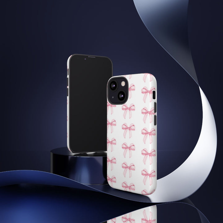 Pink Bows Cute Phone Case, for IPhone 16 Pro Max | Iphone 15, Iphone 14, IPhone 13 Case, 11 8 7, Samsung Galaxy S24, S23, S22, S21, 2 Layer Protection - Studio40ParkLane