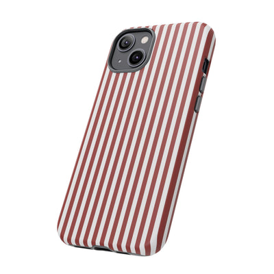 Tough Premium Red Stripes Phone Case Gift for Her - For Apple iPhone 16 Pro Max 16e iPhone 15 Pro iPhone Iphone 14 Plus 13 Pro 12 SE XR - Studio40ParkLane