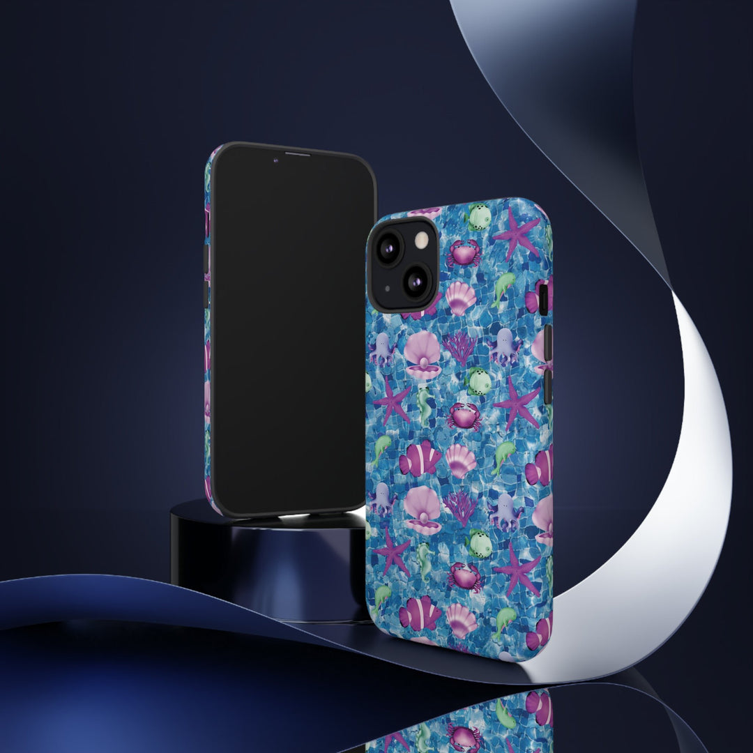Cute IPhone Case | Blue Pink Under The Sea, iPhone 15 Case | iPhone 15 Pro Case, Iphone 14 Case, Iphone 14 Pro Max Case, Protective Iphone Case - Studio40ParkLane