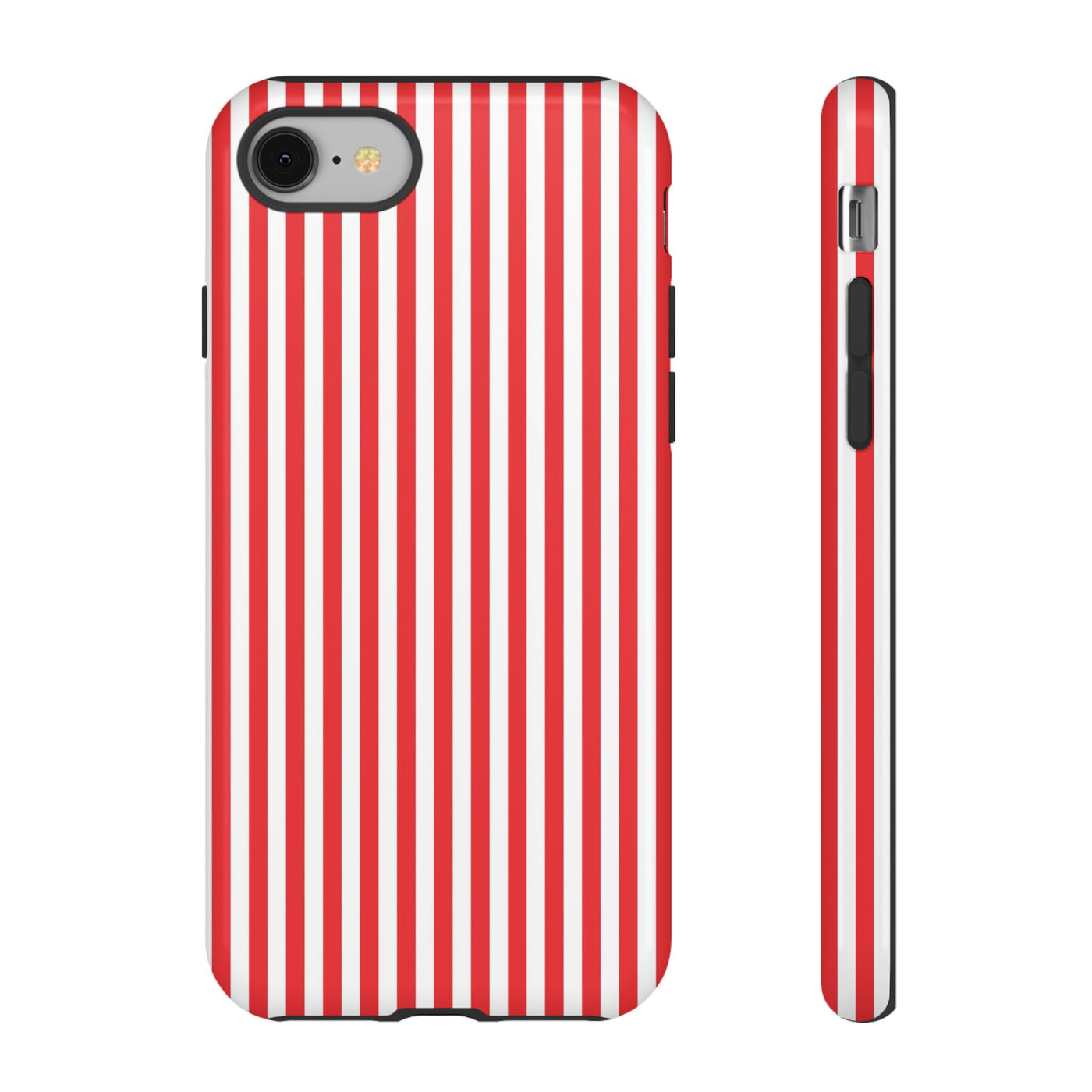 Tough Premium Poppy Red Stripes Phone Case Gift for Her - For Apple iPhone 16 Pro Max 16e iPhone 15 Pro iPhone Iphone 14 Plus 13 Pro 12 SE XR - Studio40ParkLane