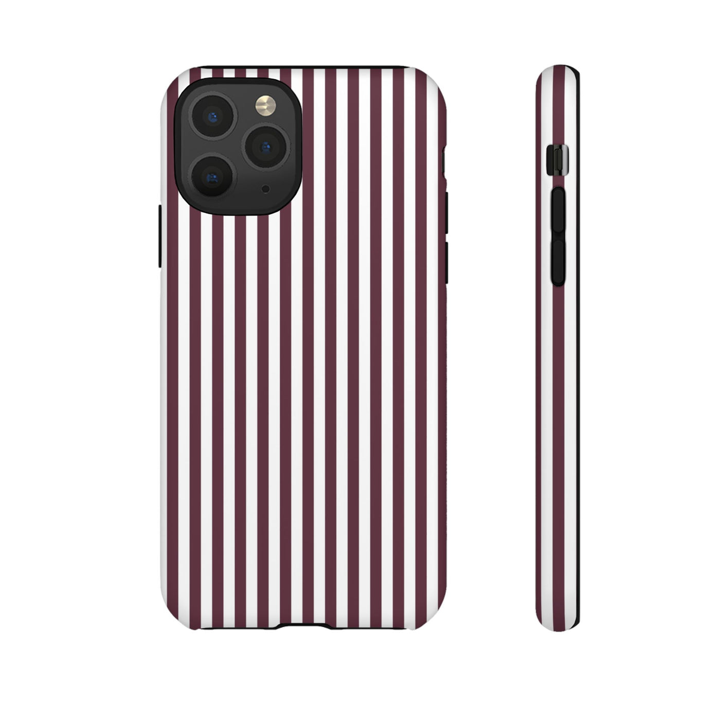 Tough Premium Burgundy Stripes Phone Case Gift for Her - For Apple iPhone 16 Pro Max 16e iPhone 15 Pro iPhone Iphone 14 Plus 13 Pro 12 SE XR - Studio40ParkLane