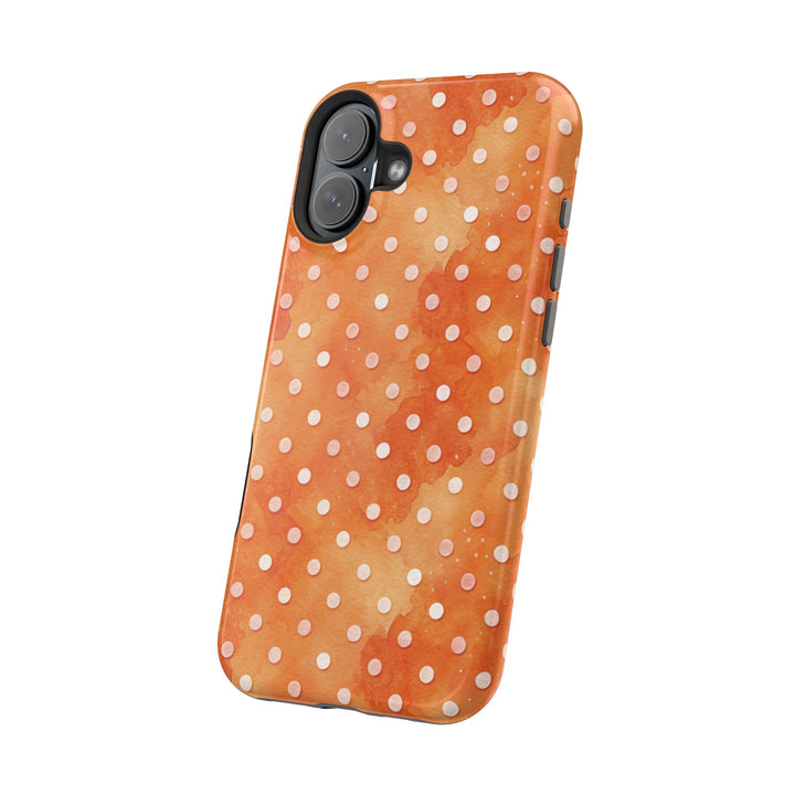 Aesthetic Tough Magsafe Orange Polka Dots Phone Case - For iPhone 17 Pro Max iPhone 16 Pro iPhone 15 Iphone 14 Plus 13 Pro 12 11 10 XR - Studio40ParkLane
