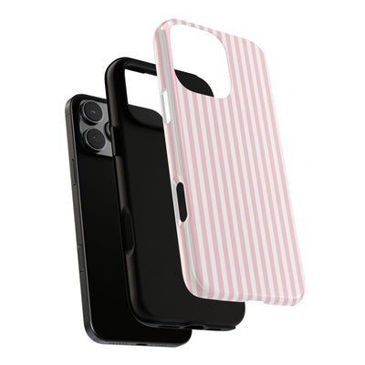 Tough Premium Sweet Pink Stripes Phone Case Gift for Her - For Apple iPhone 16 Pro Max 16e iPhone 15 Pro iPhone Iphone 14 Plus 13 Pro 12 SE XR - Studio40ParkLane