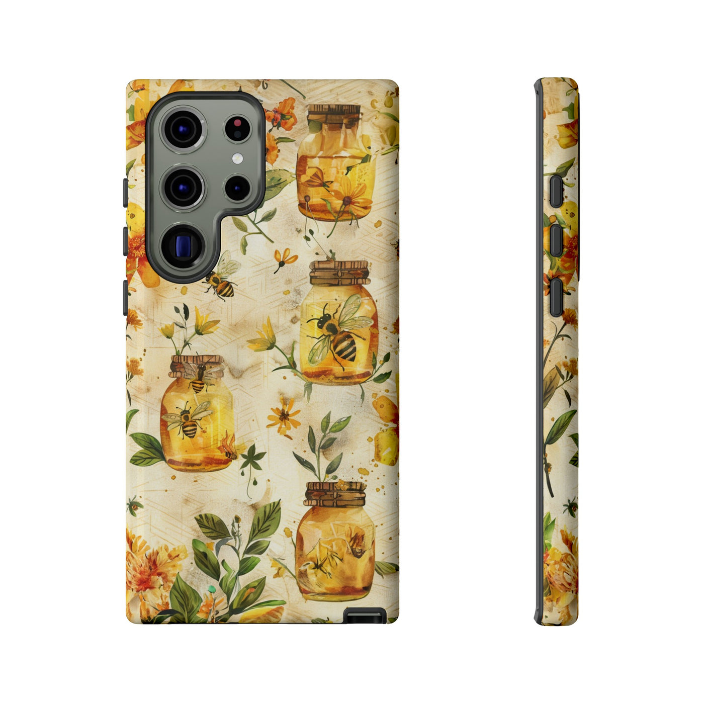 Impact Resistant, Honey Bees, Cute Phone Cases for Samsung S24, S23, S22, S21, IPhone 15 pro Iphone 14 pro Iphone 13 IPhone 12 Iphone 11