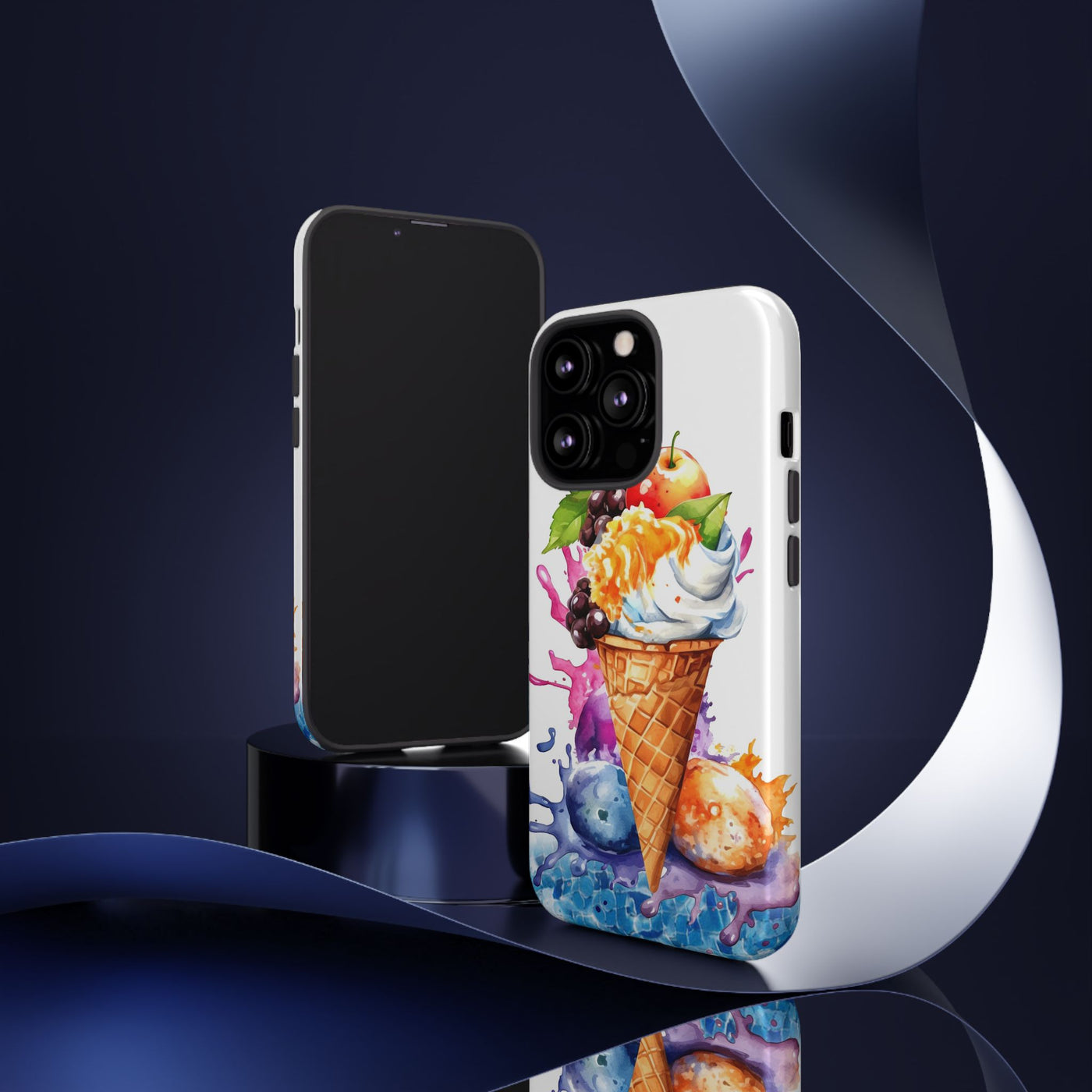 Impact Resistant, Summer Ice Cream Cone, Cute Phone Cases for Samsung S24, S23, S22, S21, IPhone 15 pro Iphone 14 pro Iphone 13 IPhone 12 Iphone 11