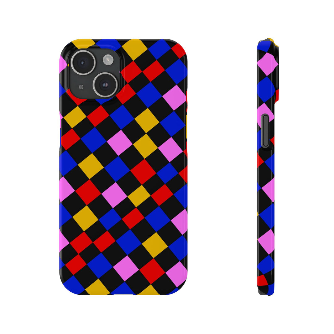 Slim Abstract Colorful Checkerboard Cute Phone Case for Iphone 17 - | iPhone 16 Pro Max Case | iPhone 15 Case Iphone 14 13 12 11 Gift for Her - Studio40ParkLane