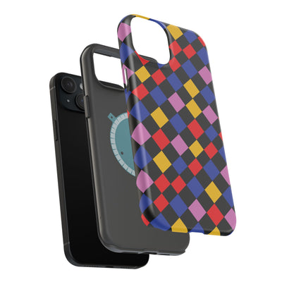 Aesthetic Colorful Checkerboard Tough Magsafe Phone Case - For iPhone 17 Pro Max iPhone 16 Pro iPhone 15 Iphone 14 Plus 13 Pro 12 11 Gift - Studio40ParkLane