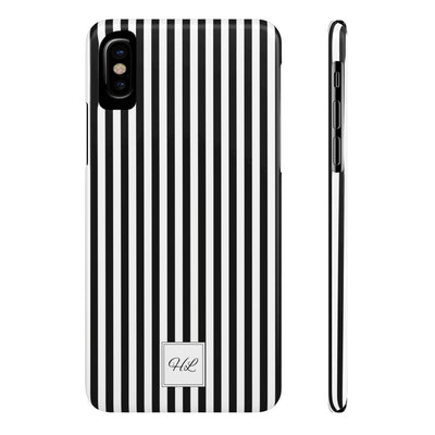 Slim Custom Personalized Black White Striped Phone Case for Iphone 16 - | iPhone 15 Pro Max Case | iPhone 14 Case Iphone 13 12 11 10 9 8 - Studio40ParkLane